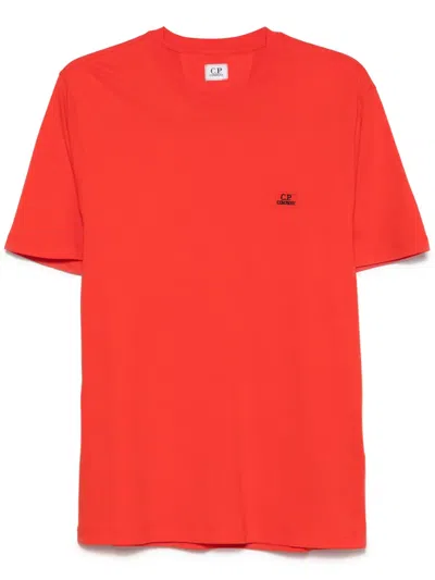 C.p. Company Logo-embroidered T-shirt In Red