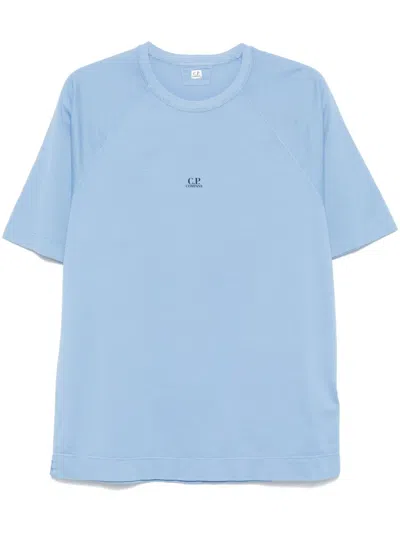 C.p. Company Logo-embroidered T-shirt In 蓝色