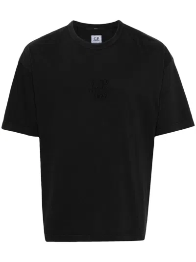 C.p. Company Logo Cotton Jersey T-shirt In Black
