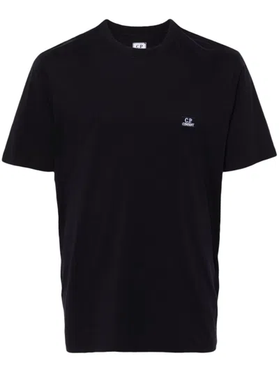 C.p. Company Logo-embroidered T-shirt In Black