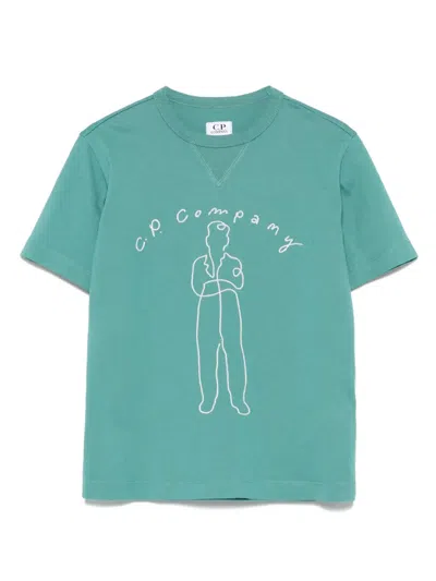C.P. COMPANY LOGO-EMBROIDERED T-SHIRT