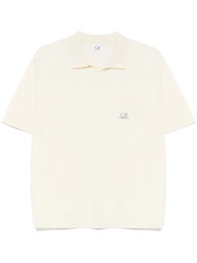 C.p. Company Logo-embroidered T-shirt In Neutrals
