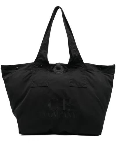 C.p. Company Shopper Mit Logo-stickerei In Schwarz