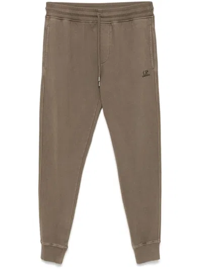 C.p. Company Logo-embroidered Track Pants In Neutrals