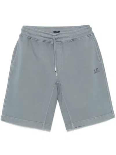 C.p. Company Logo-embroidered Track Shorts In Blue