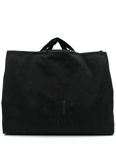 C.p. Company Logo-embroidered Travel Bag In Black