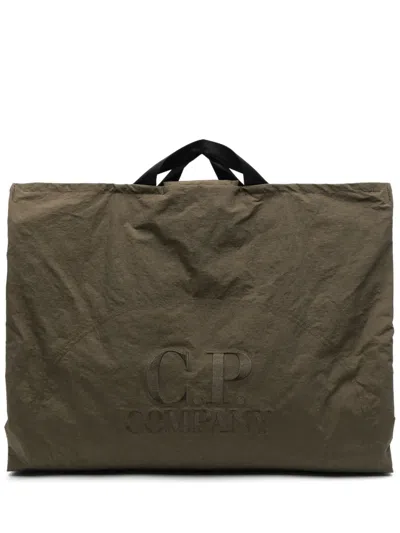 C.p. Company Logo-embroidered Travel Bag In Green