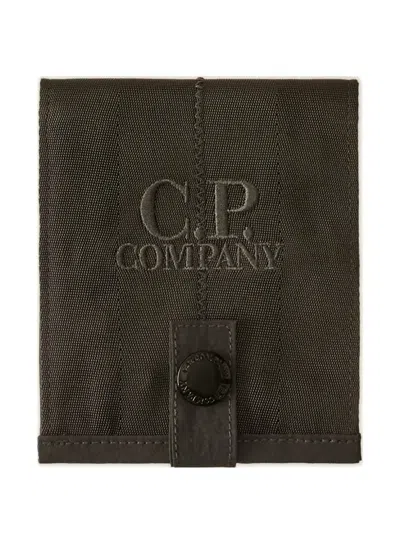 C.p. Company Logo-embroidered Wallet In Black