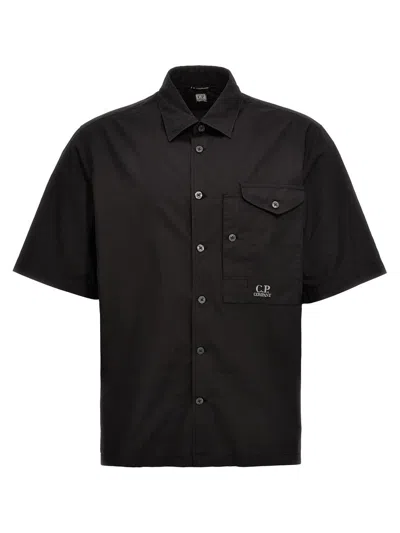 C.p. Company Logo Embroidery Shirt In Black