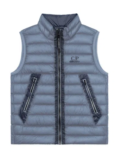 C.p. Company Kids' Logo Gilet In Grey
