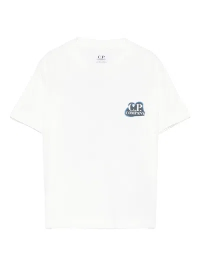 C.p. Company Kids' Logo Graphic T-shirt In White