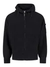 C.p. Company Logo Hooded Sweatshirt In Black