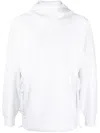 C.p. Company Hoodie With Cargo Pockets And High Neck In White