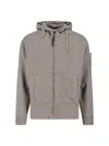 C.p. Company Hooded Sweatshirt With Pockets And Drawstring In Gray