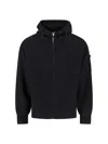 C.p. Company Logo Hooded Sweatshirt In Black