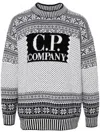 C.p. Company Logo-intarsia Sweater In Schwarz