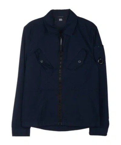 C.p. Company Logo Jacket In Black