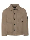 C.p. Company Logo Jacket In Neutrals