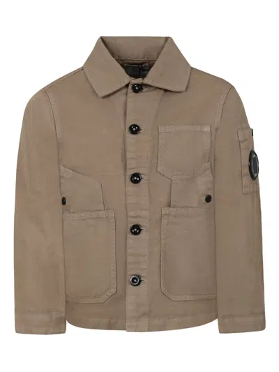 C.p. Company Kids' Logo Jacket In Neutrals