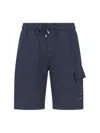 C.p. Company Blue Shorts With Lens Motif On The Leg In Total Eclipse