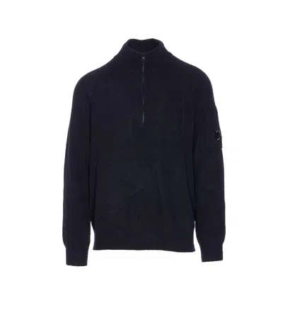 C.P. COMPANY LOGO KNITWEAR POLO