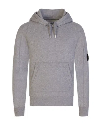 C.p. Company Logo Logo Hooded Sweater In Gray