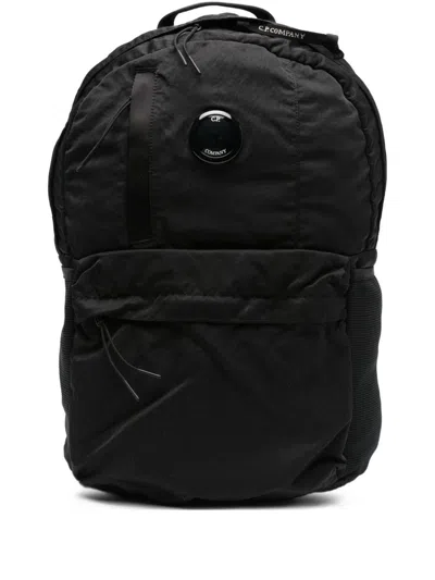 C.p. Company Logo Nylon Backpack In Black