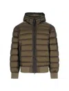C.p. Company Logo Padded Down Jacket In Green