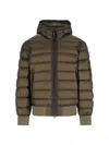 C.p. Company Logo Padded Down Jacket In Green