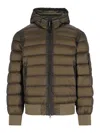 C.p. Company Logo Padded Down Jacket In Green