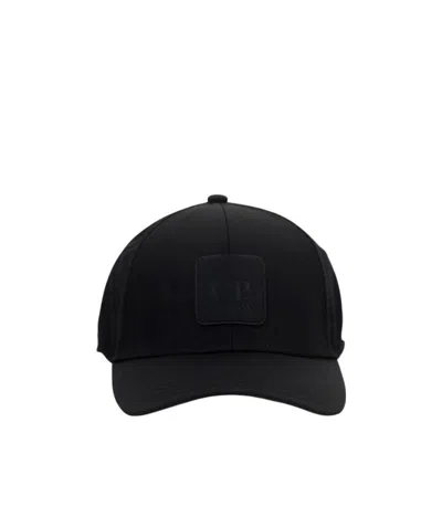 C.p. Company Logo-patch Baseball Cap In Black