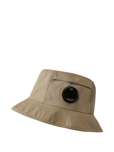 C.p. Company Logo-patch Bucket Hat In Gray