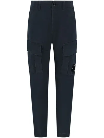 C.p. Company Logo-patch Cargo Pants In Black