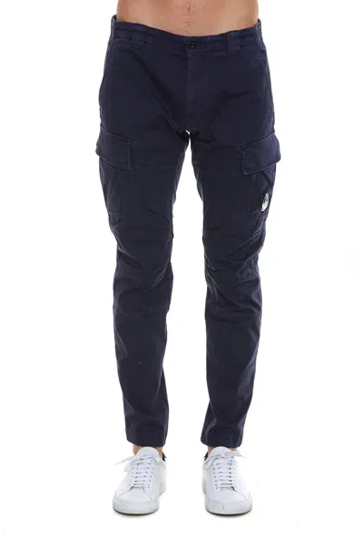 C.p. Company Logo Patch Cargo Pants In Blue