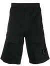 C.p. Company Relaxed Fit Cargo Shorts With Drawstring Waistband In Schwarz