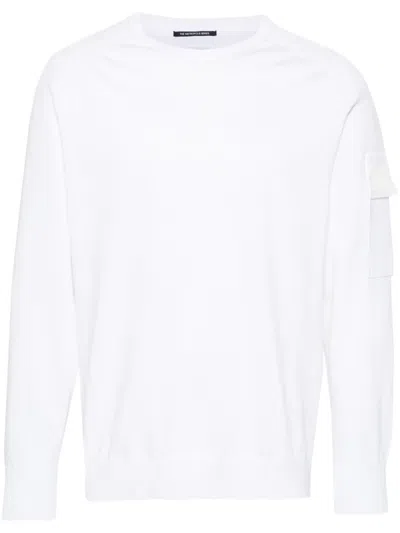 C.p. Company Logo-patch Cotton-blend Jumper In White