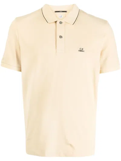 C.p. Company Logo-patch Cotton Polo Shirt In Brown