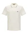 C.p. Company White Polo Shirt With Classic Collar With Contrsting Detail And Logo On The Front In White