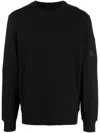 C.p. Company Men Cotton Crewneck Sweatshirt In Black