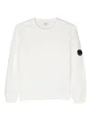 C.p. Company Logo-patch Cotton Sweatshirt In White