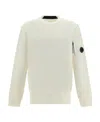 C.p. Company Logo Badge Sweatshirt In White
