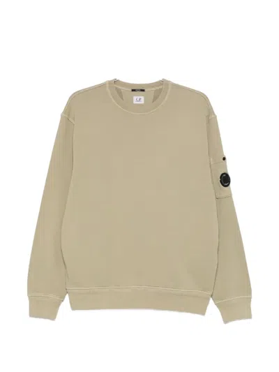 C.p. Company C.p.company Crew Neck Sweatshirt With Logo Patch In Neutral