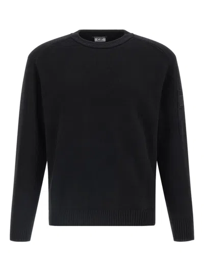 C.P. COMPANY LOGO-PATCH CREWNECK SWEATER