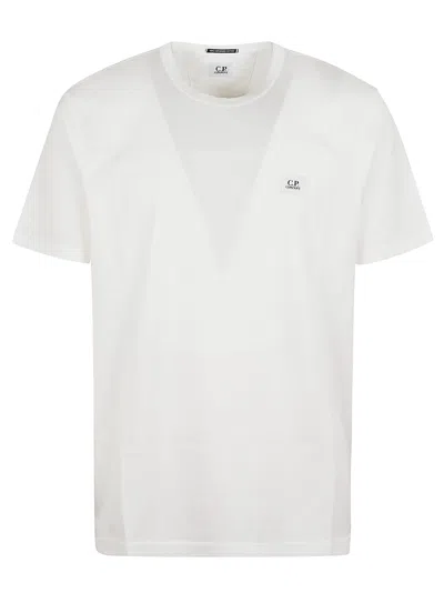 C.p. Company Logo Patch Crewneck T-shirt In Gauze White