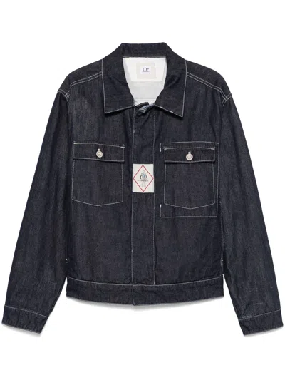 C.P. COMPANY LOGO-PATCH DENIM JACKET