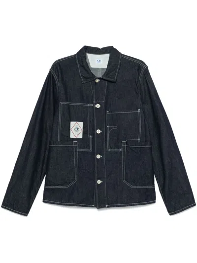 C.P. COMPANY LOGO-PATCH DENIM JACKET