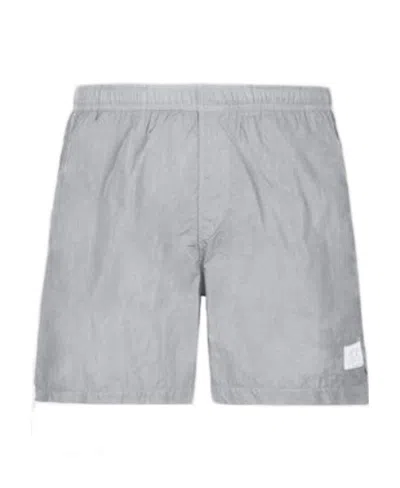 C.p. Company Logo-patch Elasticated-waist Shorts In Gray