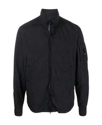 C.p. Company Logo-patch Funnel Neck Jacket In Black