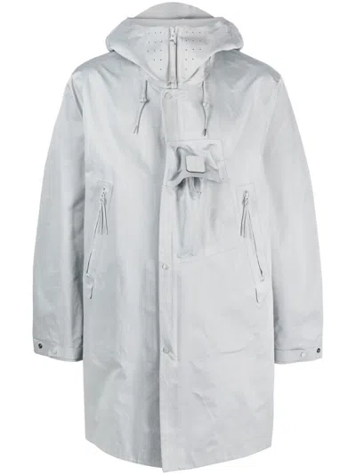 C.p. Company Logo-patch Hooded Jacket In Grau