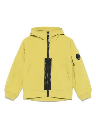 C.p. Company Kids' Logo-patch Hooded Jacket In Green